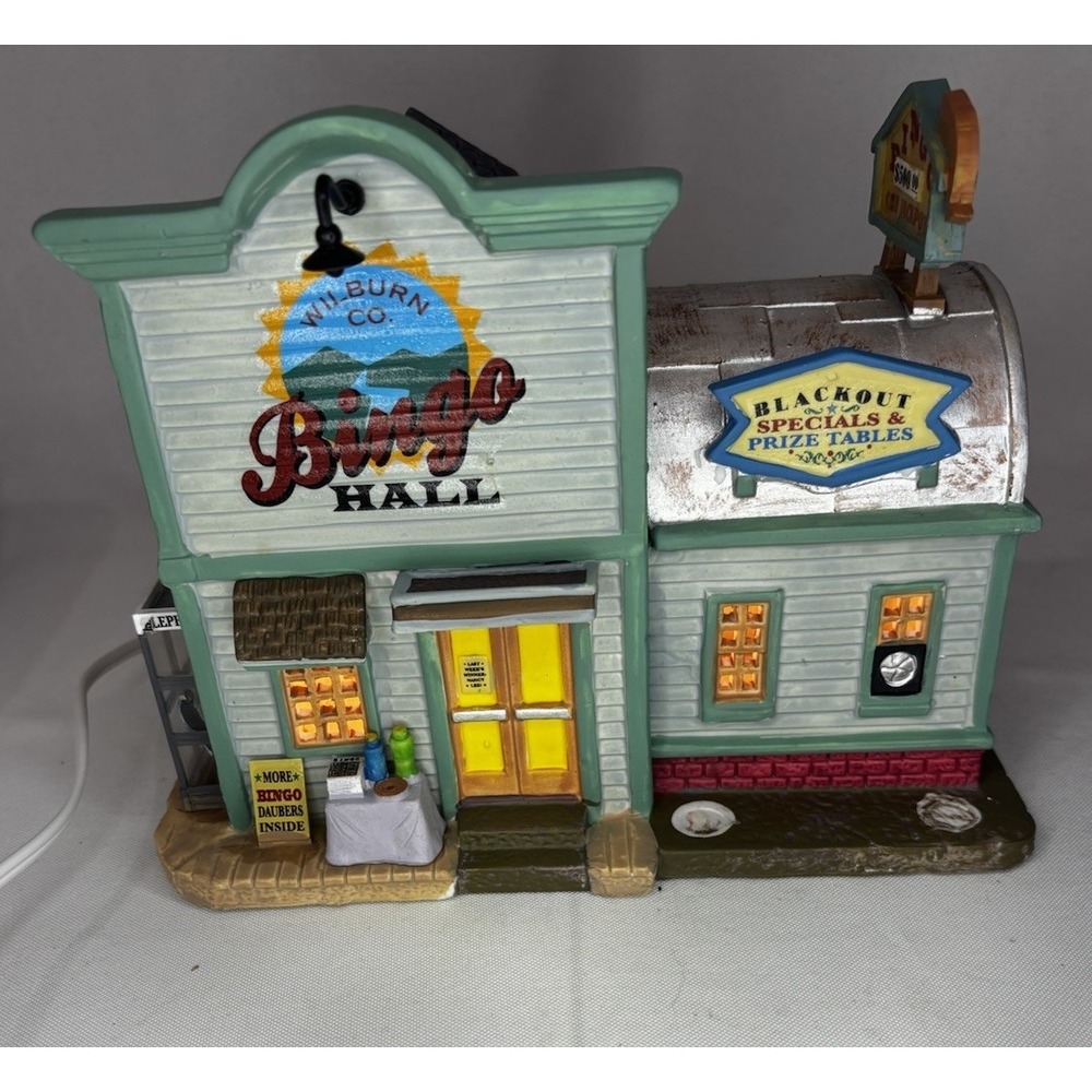 🎄Wilburn Co Lemax Bingo Hall Christmas Lighted Village Building 2008